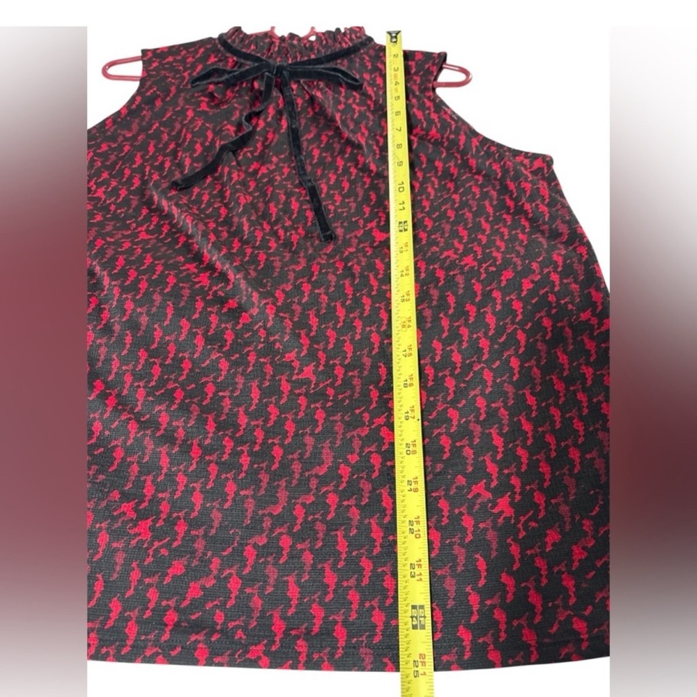 NWT Worthington Cherry Cordial Astor Bow Tie Mock Neck Blouse Size Large - Picture 5 of 9